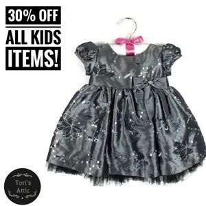 LA PRINCESS | Silver Formal Dress w Sequins 12M